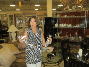 Woman holding decorative items