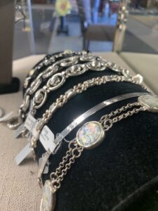 Assorted silver bracelets