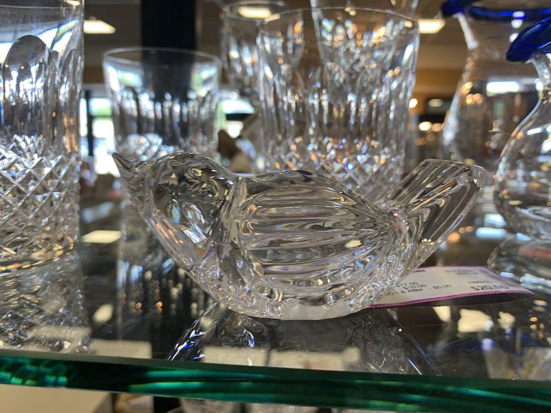 waterford bird and glasses
