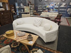white curved couch